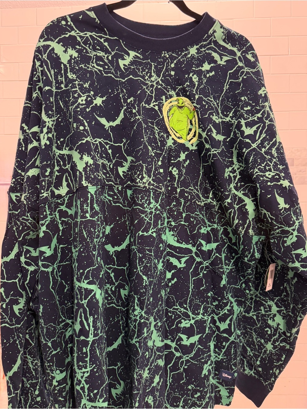 Adults Navy and Neon Green Nightmare Before Christmas Oogie Boogie Spirit Jersey